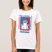 KINDERLOSE KatzenDamen für Kamala Patriotic T-Shirt (Vorderseite)