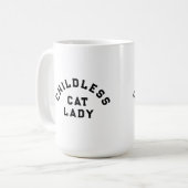 Kinderlose Katzenfrau, fett Kaffeetasse (Vorderseite Links)