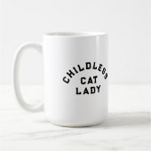 Kinderlose Katzenfrau, fett Kaffeetasse (Links)