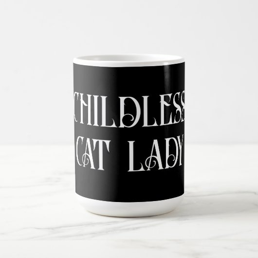 Kinderlose Katzenfrau Kaffeetasse (Mittel)