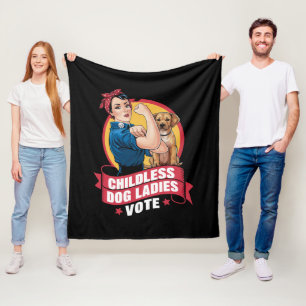 Kinderlose Katzenladies stimmen Hund The Riveter D Fleecedecke