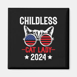 Kinderlose Katzenlady 2024 Lustige politische Wahl Magnet