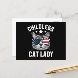 Kinderlose Katzenlady 2024 Postkarte