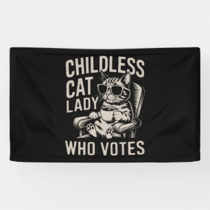 Kinderlose Katzenlady 2024 Wahlstimme Kamala Banner