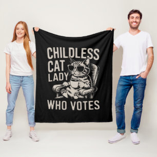 Kinderlose Katzenlady 2024 Wahlstimme Kamala Fleecedecke