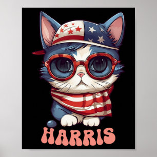 Kinderlose Katzenlady für Kamala Harris Katzenlady Poster
