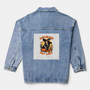 Kinderlose Katzenlady Hexe - lustige Hexenkatze sc Jeansjacke