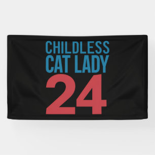 Kinderlose Katzenlady stimmt Wahl 2024 USA ab Banner