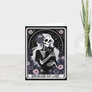 Kinderlose Katzenlady Süße gothische Skelett-Tarot Karte
