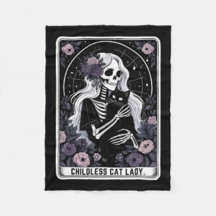 Kinderlose Katzenlady Süßer Gothic-Skelett-Tarotka Fleecedecke