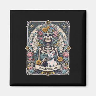 Kinderlose Katzenlady-Tarotkarte Magnet