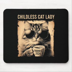 Kinderlose Katzenlady Vintage - Kaffee Katze Kamal Mousepad