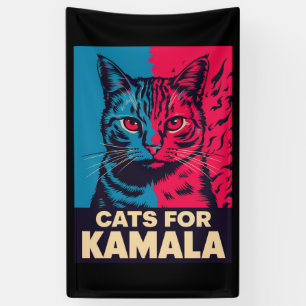 Kinderlose Katzenlady wählt Kamala Harris 2024 Banner