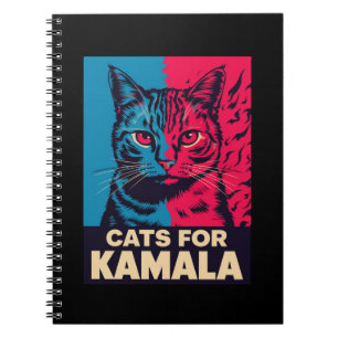 Kinderlose Katzenlady wählt Kamala Harris 2024 Notizblock