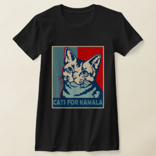 Kinderlose Katzenlady wählt Kamala Harris 2024 T-Shirt