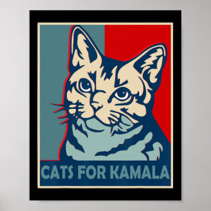 Kinderlose Katzenlady wählt Kamala Harris zur Präs Poster