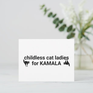 Kinderlose Katzenladys für Kamala lustig schwarz w Postkarte