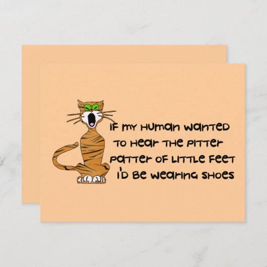 Kinderlose Kitty-Katze Einladung (Vorne/Hinten)