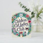 Kinderloser Cat Ladys Club Postkarte (Stehend Vorderseite)