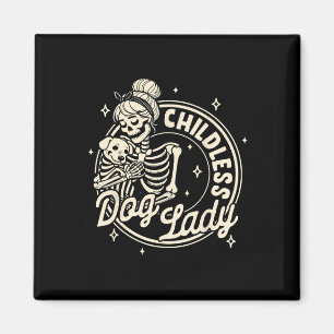Kinderloser Hund Ladys Funny Dog Skeleton Hallowee Magnet