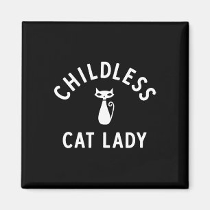 Kinderloses Cat Lady Design mit Niedlicher Retro C Magnet