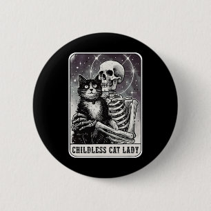 Kinderloses Cat Lady Vintages Tarot Button