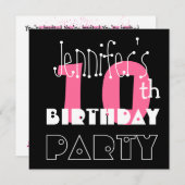 Kindermädchen 10. Geburtstag Individuelle Name Mod Einladung (Vorne/Hinten)