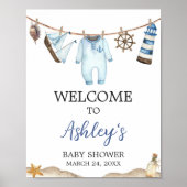 Kindermädchen Ahoy Babydusche Willkommen Poster (Vorne)
