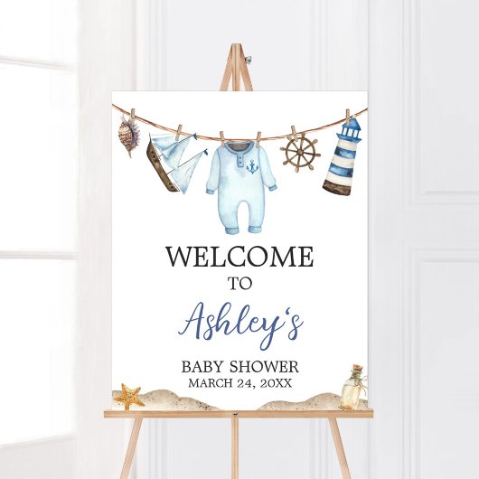 Kindermädchen Ahoy Babydusche Willkommen Poster