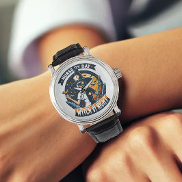 Kindermädchen an Tag Hexe an NachtHalloween Armbanduhr