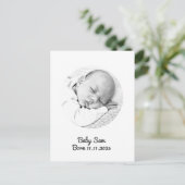 Kindermädchen-Ankündigung Foto-Name Postkarte (Stehend Vorderseite)