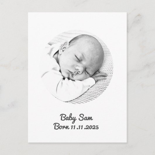 Kindermädchen-Ankündigung Foto-Name Postkarte (Vorderseite)