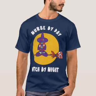 Kindermädchen bei Tag Hexe bei Nacht Witzhund Tshi T-Shirt