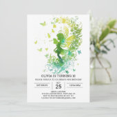 Kindermädchen Bohemisch Geburtstag Einladung (Stehend Vorderseite)