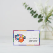 Kindermädchen-bunte neugierige KinderVisitenkarte Visitenkarte (Stehend Vorderseite)