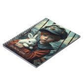 Kindermädchen, das seinen Hasen-Spielzeug-Brauch Notizblock (Linke Seite)