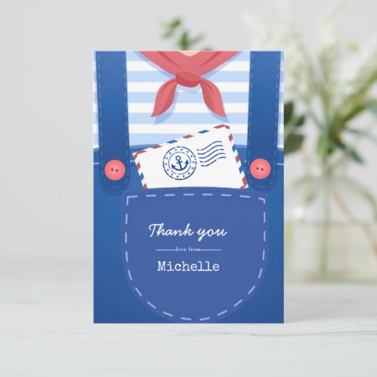 Kindermädchen-Dusche nach Mail Dankeskarte (Stehend Vorderseite)