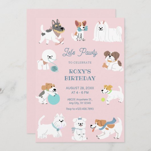 Kindermädchen Einladung (Vorne/Hinten)