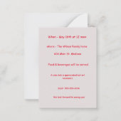 Kindermädchen Einladung zum Geburtstag (Rückseite)