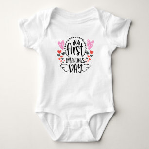 Kindermädchen erste Valentinstag Wortart Baby Strampler
