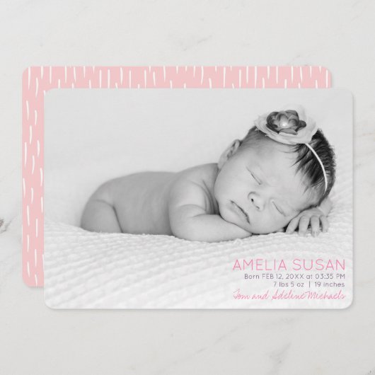 Kindermädchen-Foto mit rosa Mustern (Vorne/Hinten)