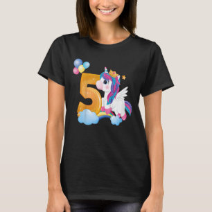 Kindermädchen Fünfte Geburtstagsfeier Einhorn-Outf T-Shirt