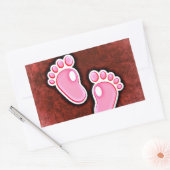 Kindermädchen Fußspuren niedlich erwartete Neugebo Rechteckiger Aufkleber (Umschlag)