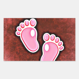 Kindermädchen Fußspuren niedlich erwartete Neugebo Rechteckiger Aufkleber