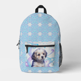 Kindermädchen Galaxy Blue Puppy Bedruckter Rucksack