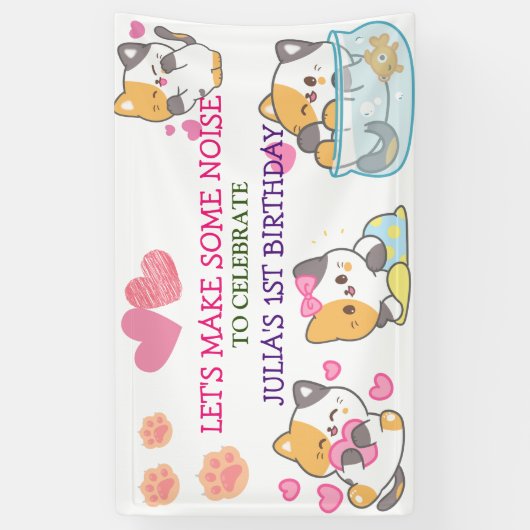 Kindermädchen-Geburtstagsbanner Banner (Vertikal)