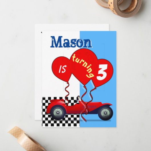 Kindermädchen Geburtstagsparty Einladungen (Vorderseite/Rückseite Beispiel)