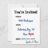 Kindermädchen Geburtstagsparty Einladungen (Rückseite)