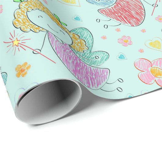 Kindermädchen Geschenkpapier (Rolleneckpunkt)