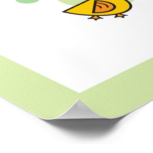 Kindermädchen Grünes Monogramm Kinderzimmer Kunst Poster (Ecke)